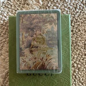 Gucci Floral Playing Card Set in Green and Beige
